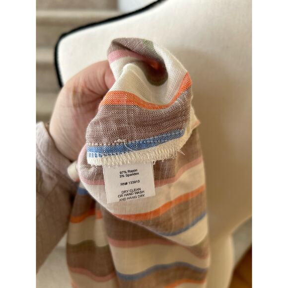 NWT Show Me Your Mumu Sunset Orange and Blue Stripe Mini Dress - Picture 6 of 7